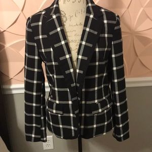Black and white plaid blazer